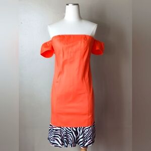 Orange Off The Shoulder Dress !